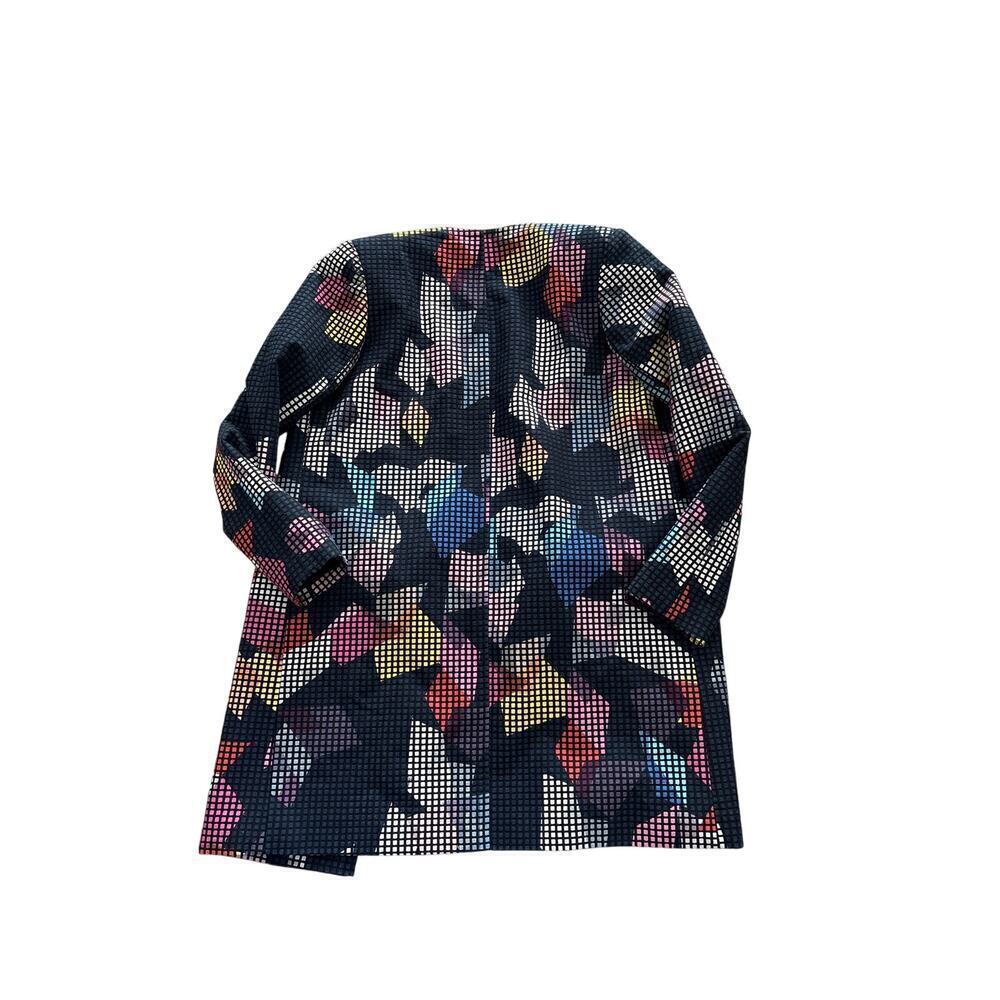 Trina Turk Graphic Mod Jacket Size S Colorful Long Coat Statement Outerwear - Picture 11 of 11